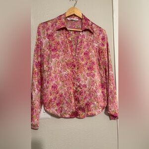 Zara Pink Floral Blouse
